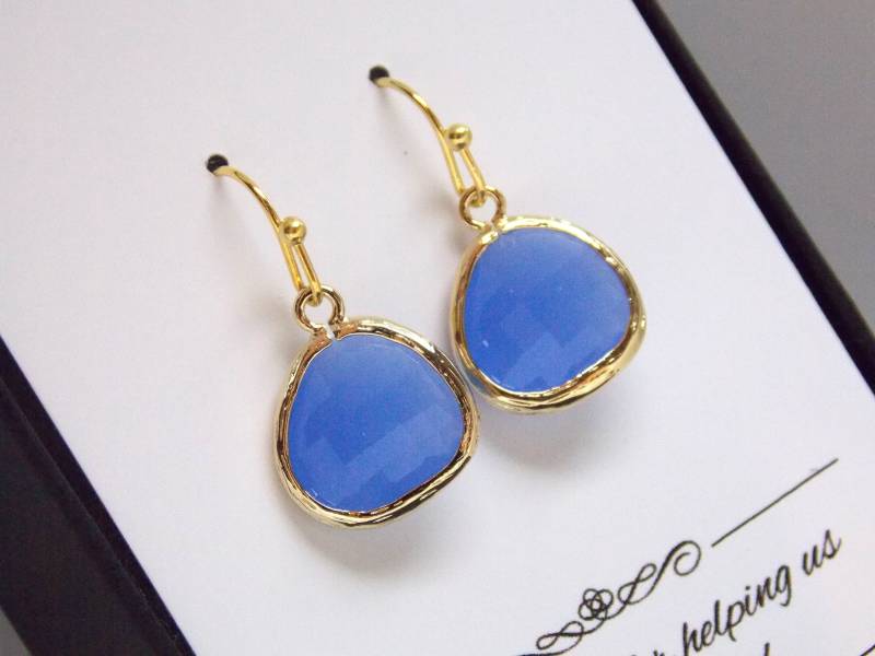 Blaue Ohrringe, Ohrringe Blau Brautjungfer Periwinkle Royal Blau, Gold Hochzeitsschmuck, Schmuck, Geschenke von MleBridal