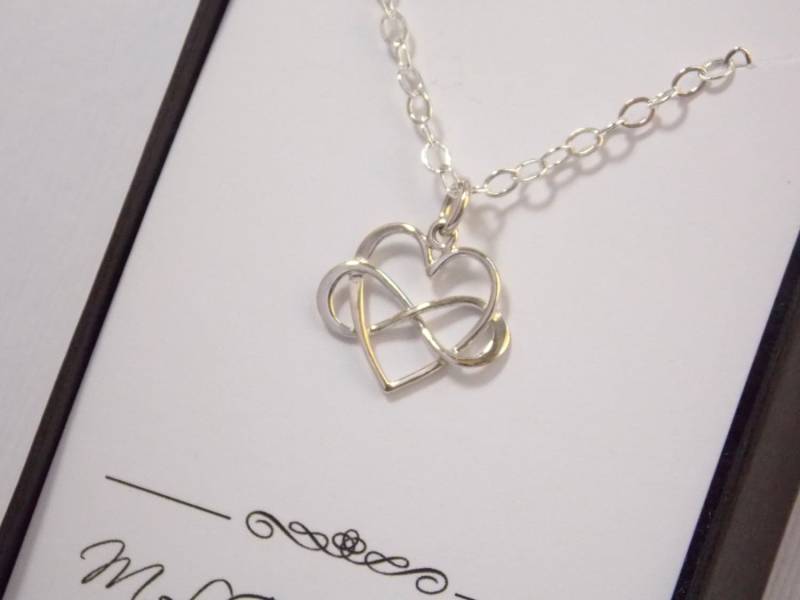 Infinity Herzhalskette, Herz-Infinity-Anhänger, Herz Unendlichkeit, Sterling Silber, Mutter, Tochter Geschenk, Charme, Freund Halskette Freundschaft von MleBridal