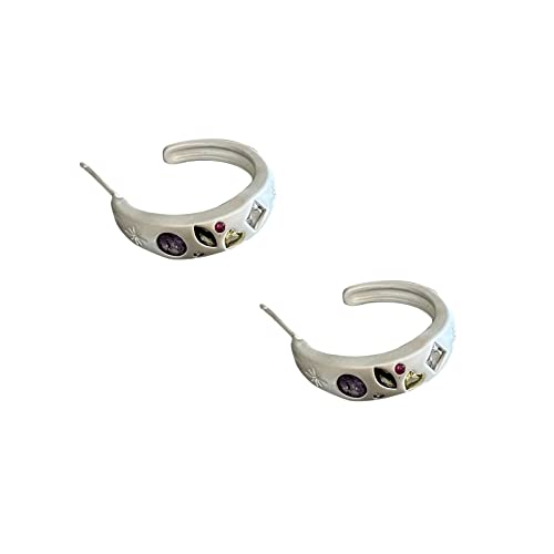 1 Paar Minimalistische Metall C Form Ohren Vintage Temperament Falten Sternohrringe Für Frauen Mädchen Diamanten Ohrschmuck Falten Textur Stern Liebe Herz Diamanten Ohrringe Ohrringe von Mllepjdh