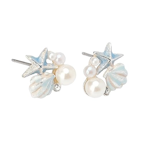 2 PCs Seesternschalenschstene Ohrringe Ohrhörer Party Schmucklegierung Schmuck Accessoires Geschenk Für Mädchen Frau Leichtmetallsteuerfische von Mllepjdh