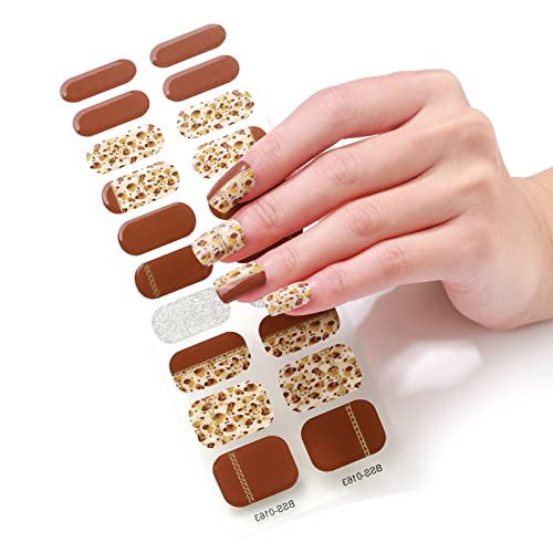 20 Finger-Aufkleber für die gesamte Politur, selbstklebende Gel-Lampe, Kunst-Aufkleber mit Feile für Frauen von Mllepjdh