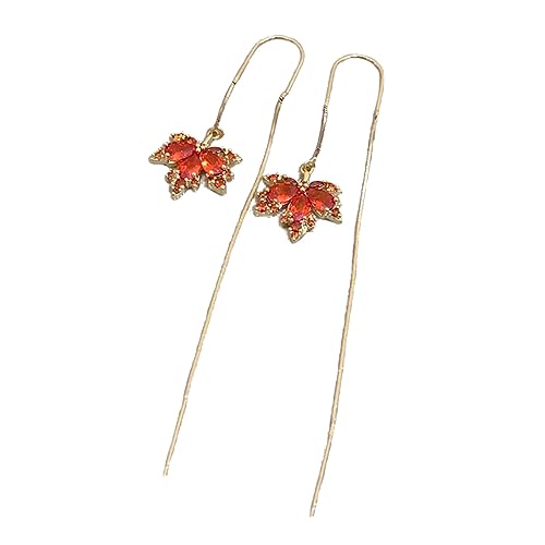 2023 Red Maple Leaf Ohrring Für Frauen Mädchen Mode Ohrschmuck Kristallblätter Anhänger Quasten Quasten Adorments Elegant Und Stilvolle Ohrbedeckung von Mllepjdh