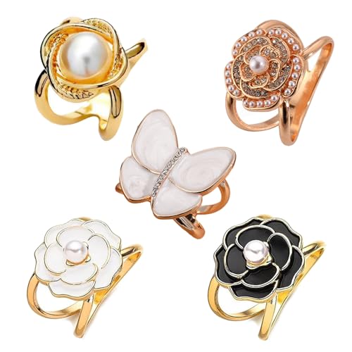 5 PCs Schalschnalel Clips Vintage Schmuck Förderer Legierungsmaterial Geeignet Für Kleiderschals Schalbefestigung von Mllepjdh