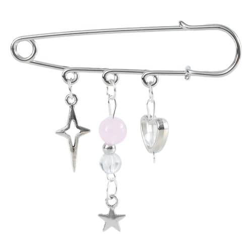 Auffällige Perlenbroschen Stern Herz Perlenanlagen Pin Fade Resistant Badge Multifunktionales Zubehör Für Taschen Und Kleidung Perlen Reversnadel von Mllepjdh