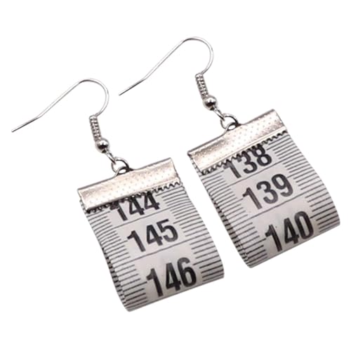 Elegante Messbandanhänger Ohrring Einzigartiger Farben Lineal Charme Haken Ohrring Eyecatching Jewelry Party Decor Handgefertigte Ohrringe von Mllepjdh