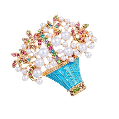 Handwerksperlen Blumenkorb Brosche Mit Kristallendekorationen Und Lebhafte Emaillierte Designs Für Ihre Party Hochzeits Statement Brosche von Mllepjdh