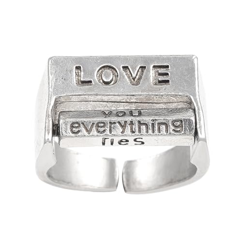 Legierung Rotierende Ringe Einstellbare Stimmungssteuerung Square Rings Modepaar Schmuck Office Accessoire Für Den Täglichen Gebrauch Verstellbaren Spinner von Mllepjdh