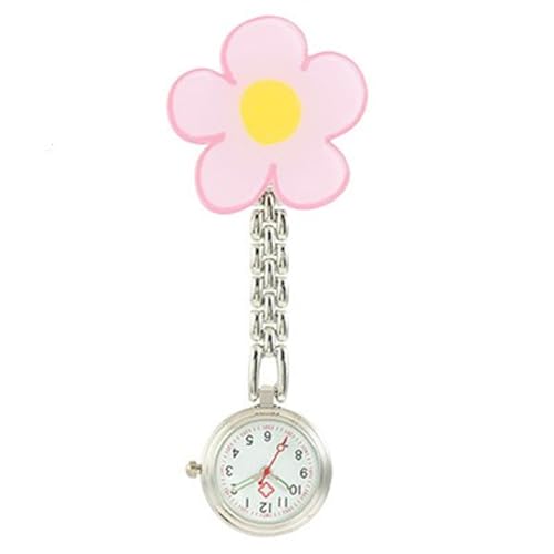 Lustige Krankenschwester-Uhr im Cartoon-Stil, Krankenschwester-Uhr, Cartoon-Amulett, professionelle Uhr für Krankenschwestern und Krankenschwestern, Blumen und Vögel, フリーサイズ von Mllepjdh