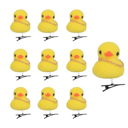 Mllepjdh 10pcs Lustige Tier Entenschnabel Clip Haarnadel für Mädchen und Kinder Haarschmuck Gelbe Ente Haarspange von Mllepjdh