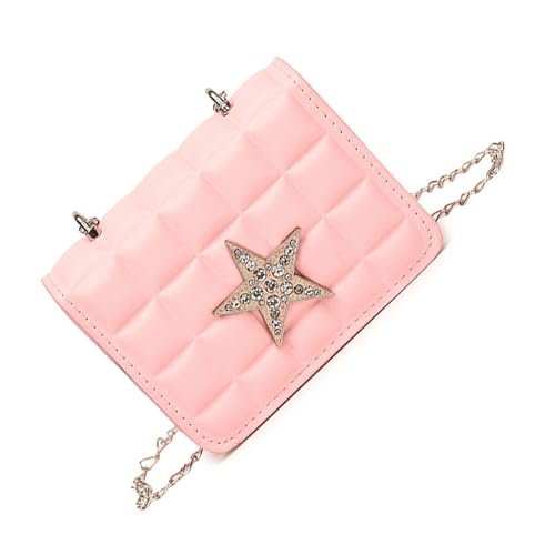 Mllepjdh All Matching Umhängetasche Für Frau Kette Rassonstones Star Crossbody Trend Dating PU Leder Boten Strassstar Schulter Für Frauen Square Crossbody Dating von Mllepjdh