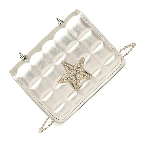 Mllepjdh All Matching Umhängetasche Für Frau Kette Rassonstones Star Crossbody Trend Dating PU Leder Boten Strassstar Schulter Für Frauen Square Crossbody Dating von Mllepjdh