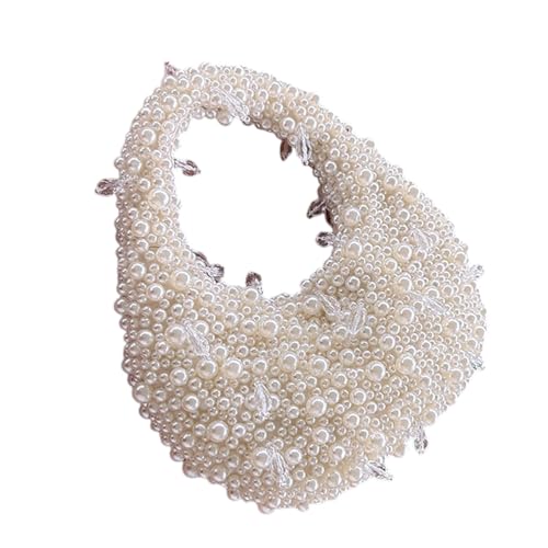 Mllepjdh Faux Pearls Abendtasche Stylish Funktionelles Design Praktischer Top Tasche Modehandtasche Alltag Essentielle PVC Top Geldbörse von Mllepjdh