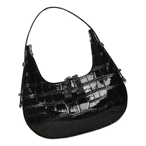 Mllepjdh Frauen Umhängetasche Retro 90er Handtasche Hochglänzende Lederabend Geldbeutel Unterarmtaschen Freier Top Für Party Tasche von Mllepjdh