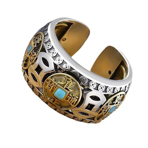 Mllepjdh Fünf Münzringe Einstellbares Design Für Ängste Relief Stress Abhelferen Schmuck Robuster Stressabbau von Mllepjdh