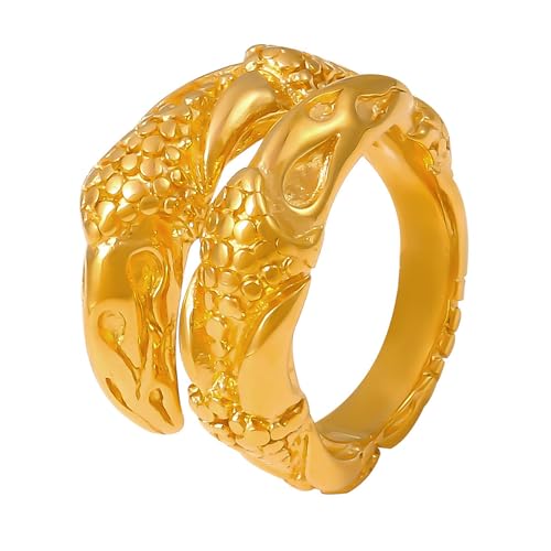 Mllepjdh Geometrische Aussage Offene Ringe Trendy Strukturierte Ringe Mit Gehämmertem Musterscharm Für Partys Oder Geschäftsereignisse Rosthurdes Gold Finish von Mllepjdh
