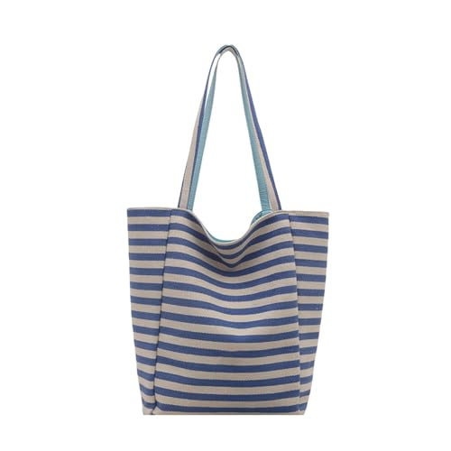 Mllepjdh Große Kapazitätsstreifen Leinwand Getötet Tasche Trendy Umhängetaschen Geldbörse Handtasche Zum Einkaufen Von Strandbeutel Geschenke Geldbeutel Handtasche von Mllepjdh