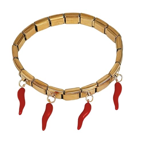 Mllepjdh Italienisch Inspiriert Gemischte Charmearmband Einzigartige Obst Und Chilis Anhänger Armband Edelstahl Frauen Armreifen Schmuck Gemischte Anhänger Armband von Mllepjdh