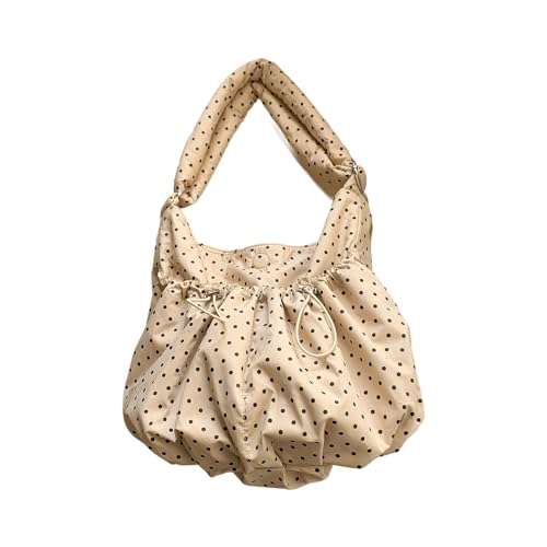 Mllepjdh Kreative Verstellbare Drawess Crossbody Bag Dot Design Leichter Baumwoll Schultertasche Für Freizeitkleidung Geräumige Frauen von Mllepjdh