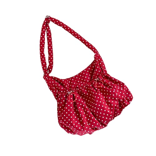 Mllepjdh Kreative Verstellbare Drawess Crossbody Bag Dot Design Leichter Baumwoll Schultertasche Für Freizeitkleidung Geräumige Frauen von Mllepjdh