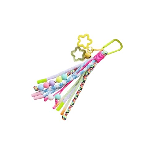 Mllepjdh Lebendiger ABS Carabiner Schlüsselbund Clip Mit Geflochtenem Kabelbeutelanhänger Für Wanderrucksäcke Freien Und Reisebereich Stylish ABS Keychain Accessoire von Mllepjdh