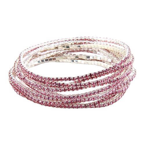 Mllepjdh Luxuriöses Mehrschichtiges Steinarmband Buntes Kristallperlen Handgelenk Ketten Elastizität Komfort Anpassung Stützsteine ​​Handchain Multilayer Stone Armband von Mllepjdh