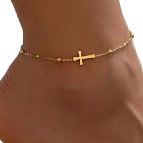Mllepjdh Mehrschichtiger Knöchelarmband Stylish Frauen Mit Fußkettchenschichtkirten Mit Verstellbares Accessoire Für Verstellbare Perlen Ankäe Frauenschmuck Strandausflüge von Mllepjdh