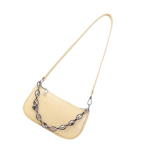 Mllepjdh Moderne Metallketten Umhängetasche Eleganter PU Crossbody Geldbörse Verstellbarer Riemen Kompakte Unterarm Für Den Täglichen Gebrauch Unterarm von Mllepjdh