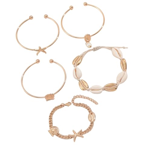 Mllepjdh Stapelbare Muschel Armband Strand Schmuck Verstellbarer Armreif Heiße Tageshandgelen von Mllepjdh