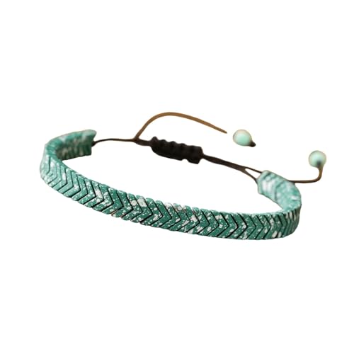 Mllepjdh Stilvolle Flache Perlen Armband Einstellbare Handgelenk Kette Geometrische Form Handgelenk Armreifen Stylish Schmuckstück Form Flachperlen Schmuck Schmuck von Mllepjdh