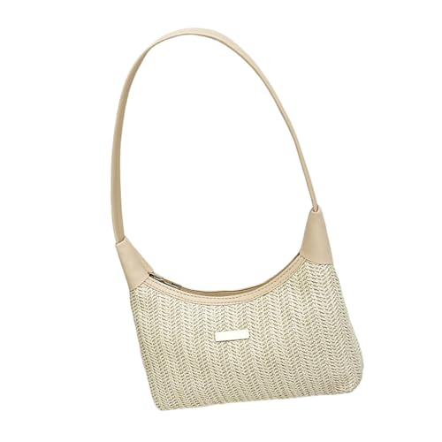 Mllepjdh Stilvoller Strohhalm Gewebter Unterarmtasche Leichte Achselhöhlenbeutel Freundschaftsbeutel Schulter Geldbeutel Casual Handtasche Für Frauen Und Mädchen Saisonale Frauenbeutel von Mllepjdh