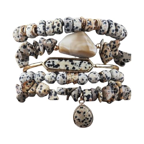 Mllepjdh Stilvolles Armband Handgefertigtes Accessoire Perlen Armband Steintextur Mode Handgelenk Schmuck Geeignet Um Willenskraft Modeschmuck Zu Verbessern von Mllepjdh