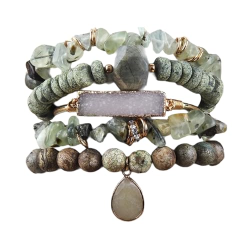 Mllepjdh Stilvolles Armband Handgefertigtes Accessoire Perlen Armband Steintextur Mode Handgelenk Schmuck Geeignet Um Willenskraft Modeschmuck Zu Verbessern von Mllepjdh