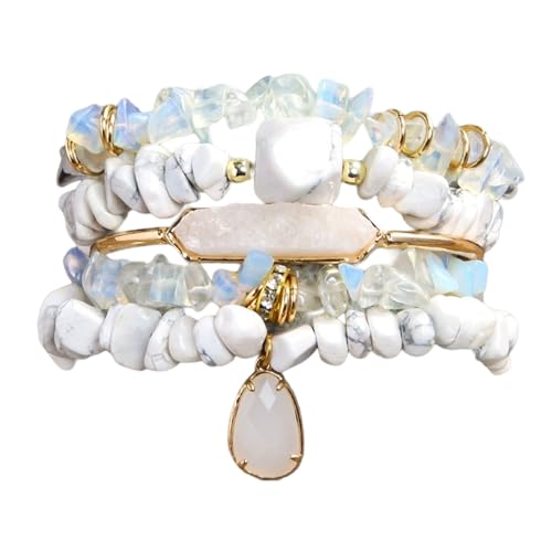 Mllepjdh Stilvolles Armband Handgefertigtes Accessoire Perlen Armband Steintextur Mode Handgelenk Schmuck Geeignet Um Willenskraft Modeschmuck Zu Verbessern von Mllepjdh