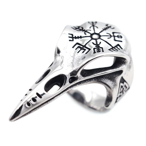 Mllepjdh Verstellbare Vogelkopfringe Zink Legierter Leichtgewicht Comfort Fit Schmuck Unisex Accessoire Für Historische Enthusiasten Norses Inspirierte Vogelkopf von Mllepjdh