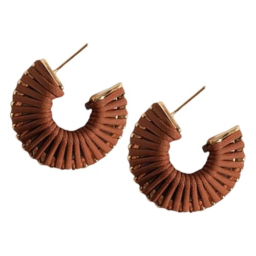 Mode Künstliche Lederschstene Ohrringe Für Frauen Vintage C Förmige Geometrische Hoop Ohr Accessoires Party Schmuck Juwely Juwely von Mllepjdh