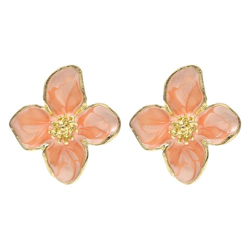 Modische Hibiskus Blumenischen Ohrringe Für Trendige Frauen Damen Vintage Styles Mode Koreanische Schmuckstücke Urlaubsstil Schmuck von Mllepjdh