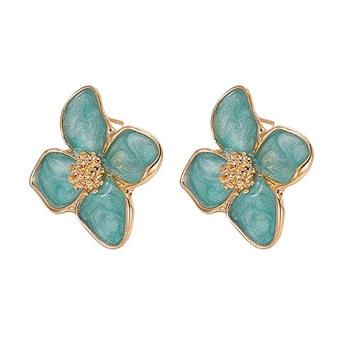 Modische Hibiskus Blumenischen Ohrringe Für Trendige Frauen Damen Vintage Styles Mode Koreanische Schmuckstücke Urlaubsstil Schmuck von Mllepjdh