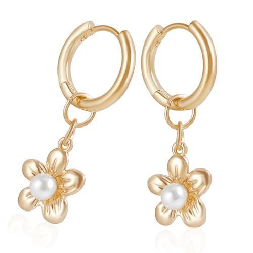 Perlen Und Bowknot/Blumen Hoop Ohrringe Auffällige Ohrringe Ornament Fashion Accessoire Für Partys Und Freizeitkleidung Stilvoller Frauenschmuck von Mllepjdh