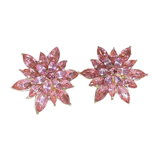 Strasssteine ​​mehrschichtige Blumenschstene Ohrringe Kristall Blumenohrstolzen Elegante Ohrwäsche Modeschmuck Für Frauen Mädchen Hypoallergen Ohrringe von Mllepjdh