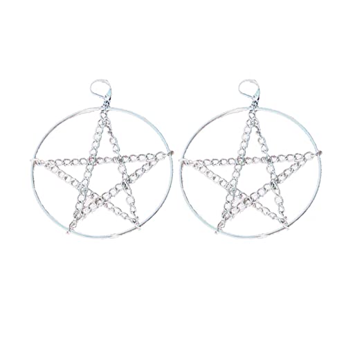Vintage Silber Fünf Punkte Star Hoop Ohrring Für Frauen Mädchen Trend Ohrring Juwely Verhindern Allergiepartyzubehör von Mllepjdh