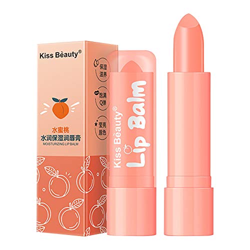 Butterschale Pfirsich Lippenmaske Feuchtigkeitsspendende Lippen Lippenbalsam Feuchtigkeitsbalsam Lippenpflege Lippenstift Lustige Geschenke FüR MäNner von Mllkcao