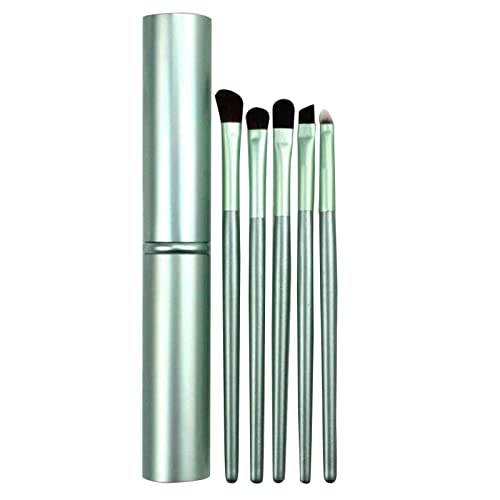 Make-up Pinsel 5 Stück Premium Synthetische Lidschattenpinsel Augenbrauen Eyeliner Blending Pinsel Sets mit Etui von Mllkcao