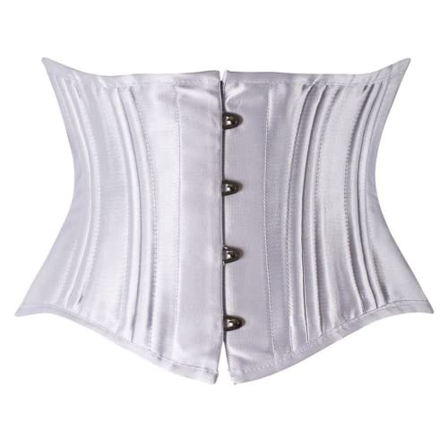 Mlosportlife Satin Taillengürtel Modelliergurte Gothic Korsett Schlankheits Etuis Mieder Steampunk Korsett Scheide Bauch (Weiß, S) von Mlosportlife