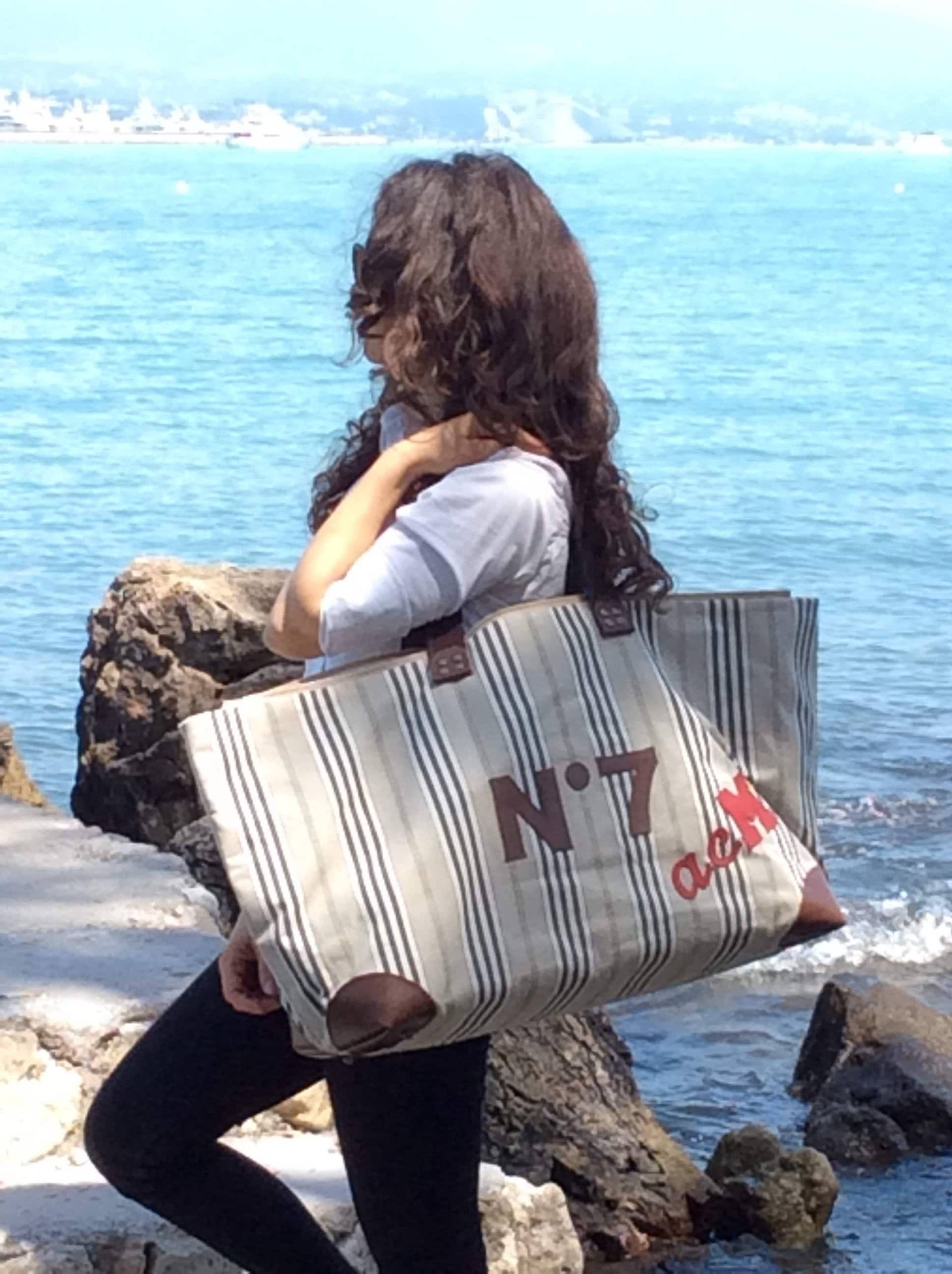 xl-strandtasche Aus Baumwollcanvas Und Leder xl-strandtasche Aus Baumwollcanvas Und Leder von MmeFrenchie