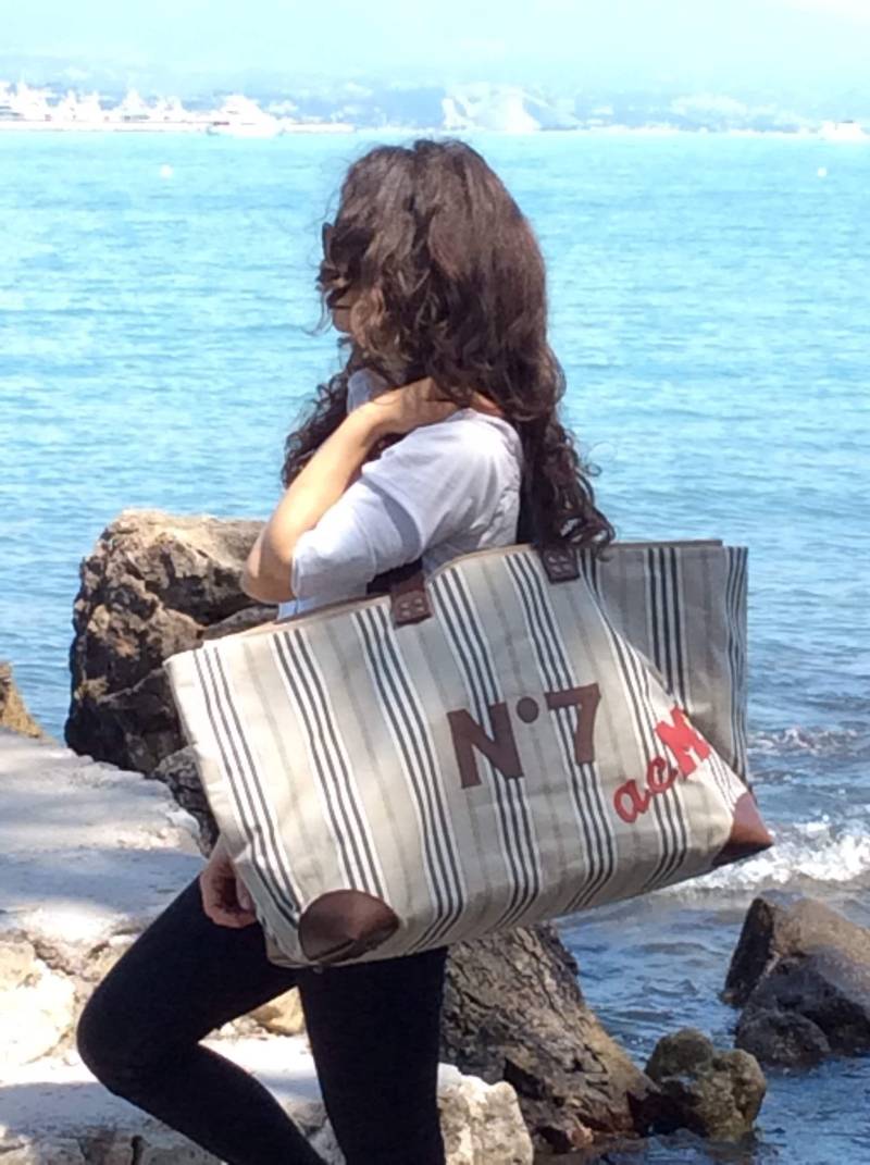 xl-strandtasche Aus Baumwollcanvas Und Leder xl-strandtasche Aus Baumwollcanvas Und Leder von MmeFrenchie