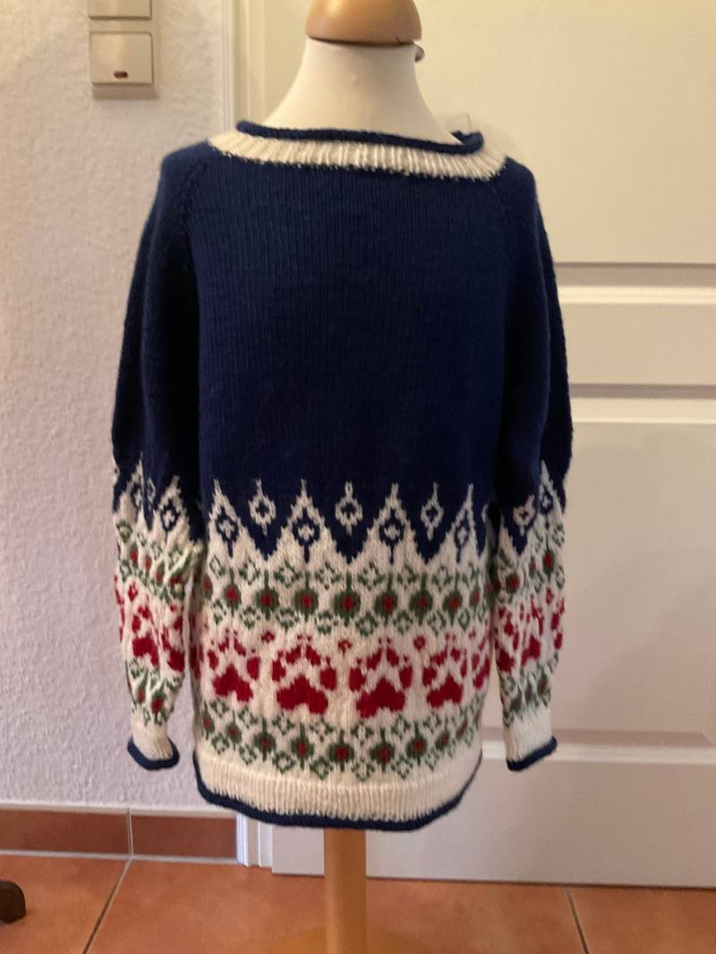 Handgestrickter Kinderpullover Norweger Islandpulli Ca.140/146 von MmePluesch