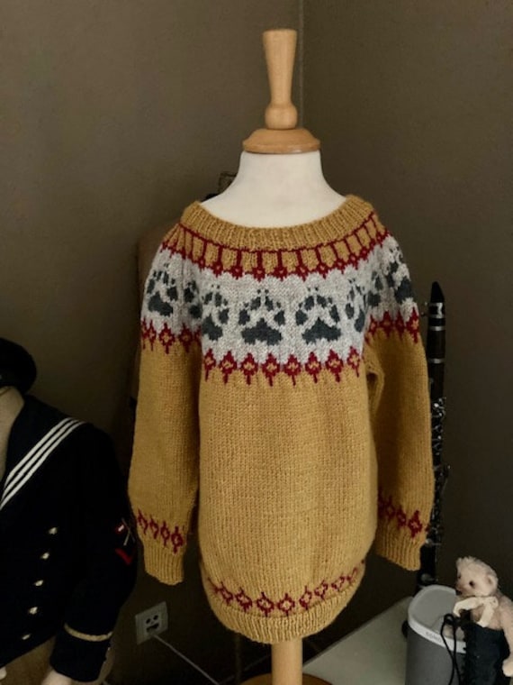 Neu Handgestrickter Kinderpullover, Islandpulli, Ca. 122/128 Wolle von MmePluesch