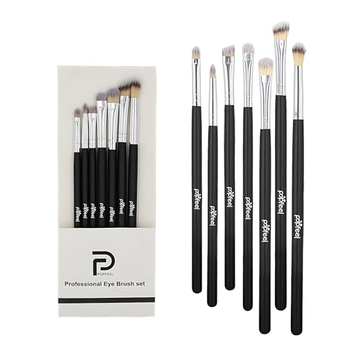 Lidschatten Pinsel Set Schmink, 7 StüCk Lidschatten Pinselset Makeup Blender Pinsel Augen Pinselsets Schwarz von Mmgoqqt