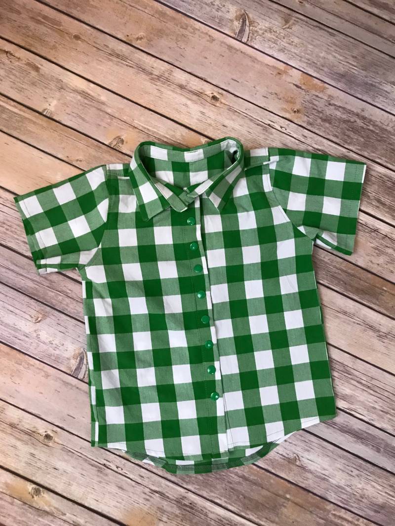 Jungen Gingham Shirt - Button Down Bruder Und Schwester Passende Outfits Familienfoto von MmmmSewGoodDesigns