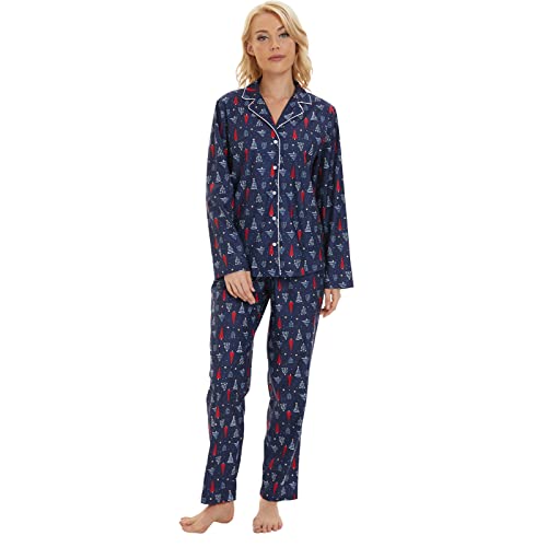 Mnemo Damen Pyjama Set Loungewear volle Länge Oberteil & Hose Nachtwäsche 100% Polyester Nachtwäsche Weihnachten Schlafanzug von Mnemo